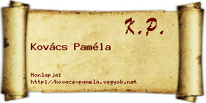 Kovács Paméla névjegykártya
